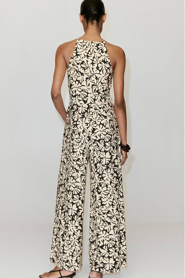 Mango gebloemde jumpsuit beige - Foto 3