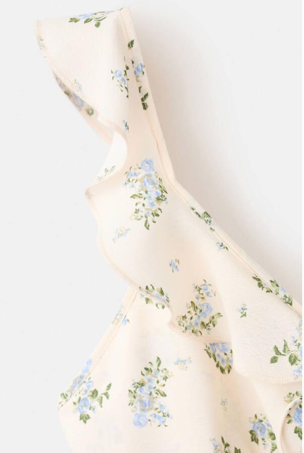 Mango gebloemde maxi jurk ecru