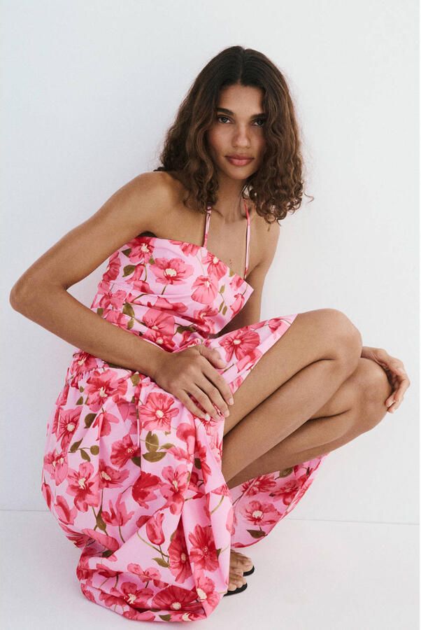 Mango gebloemde top roze - Foto 3
