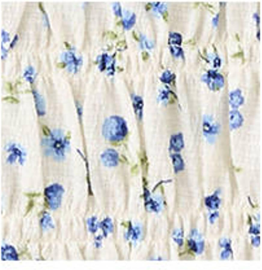 Mango gebloemde zomerjurk blauw