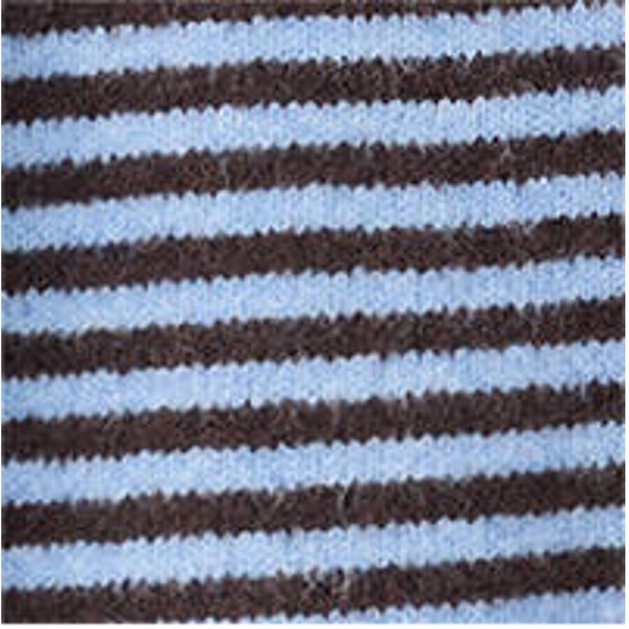 Mango gebreid gestreept vest blauw bruin - Foto 2