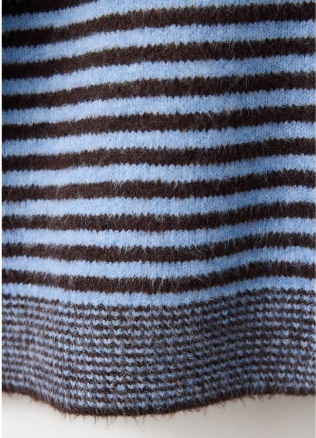 Mango gebreid gestreept vest blauw bruin - Foto 3