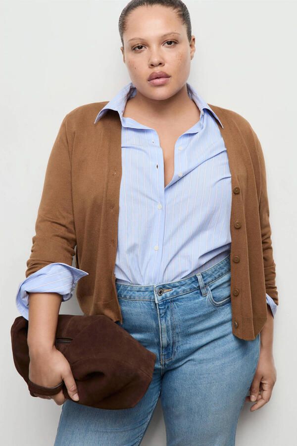 Mango gebreid vest bruin - Foto 3