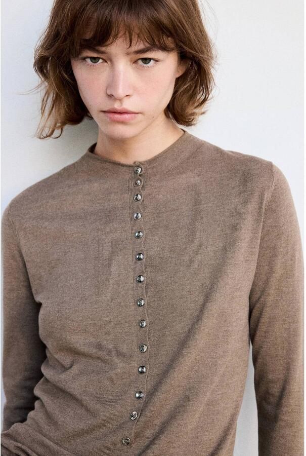 Mango gebreid vest bruin - Foto 2