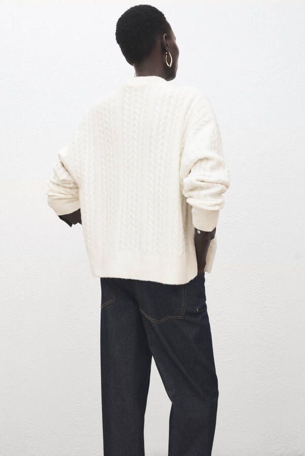 Mango gebreid vest ecru - Foto 3