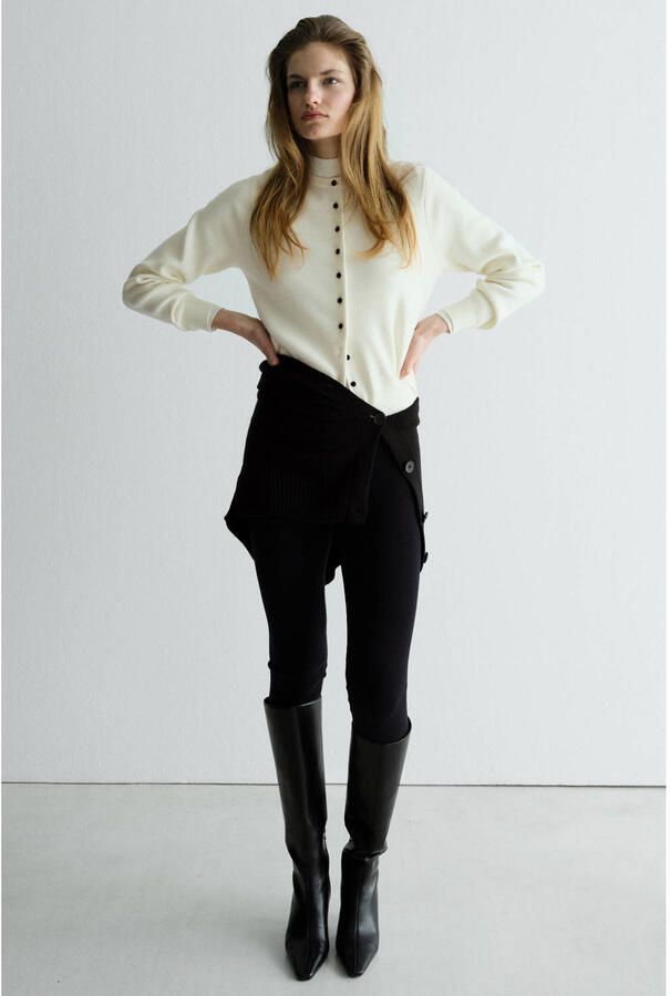 Mango gebreid vest ecru