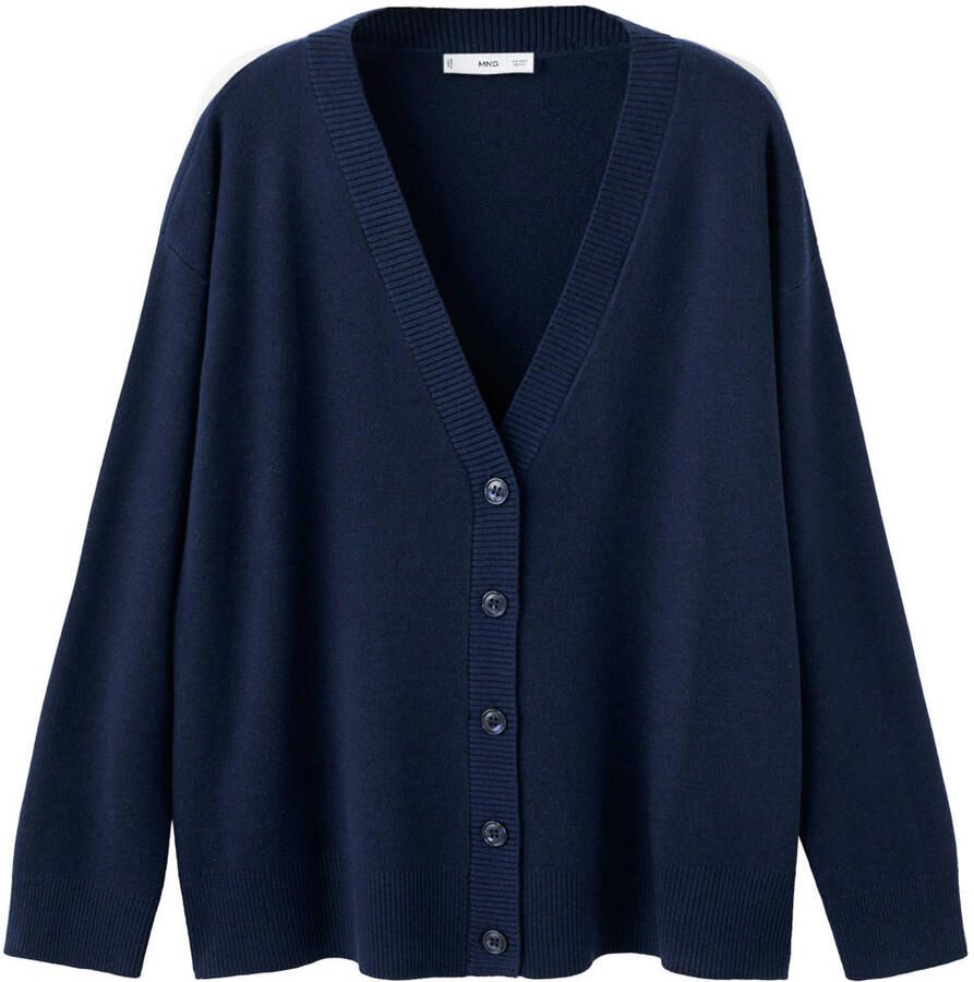 Mango gebreid vest marineblauw