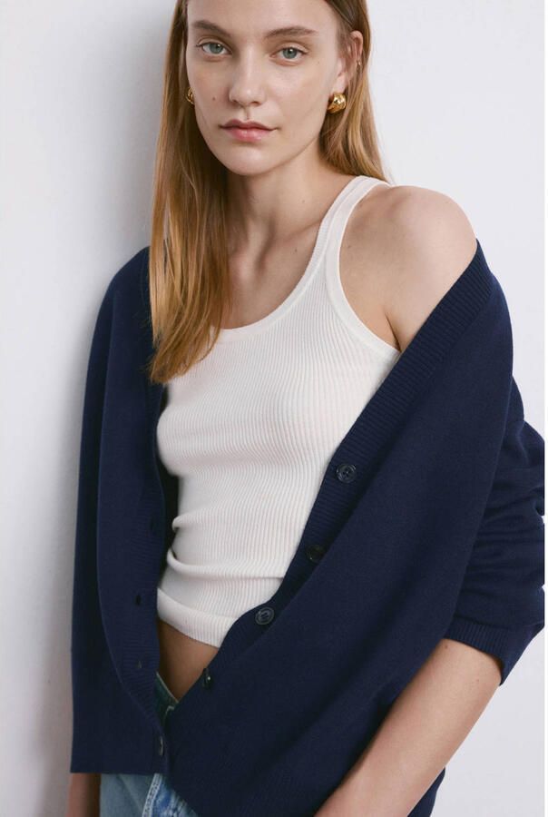 Mango gebreid vest marineblauw - Foto 2