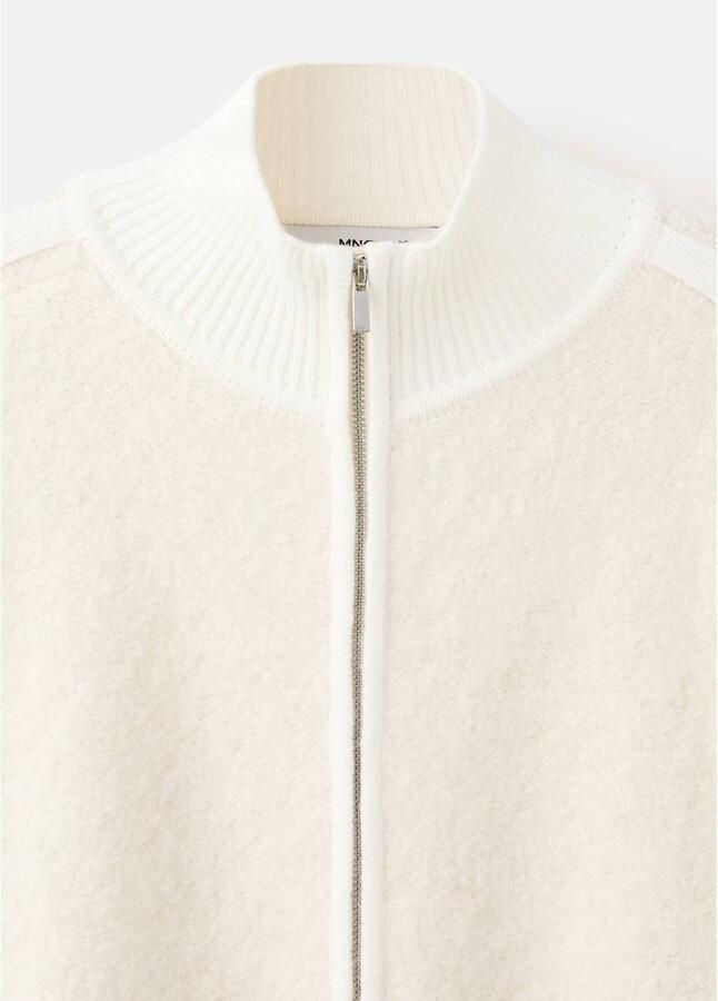 Mango gebreid vest met wol ecru - Foto 2