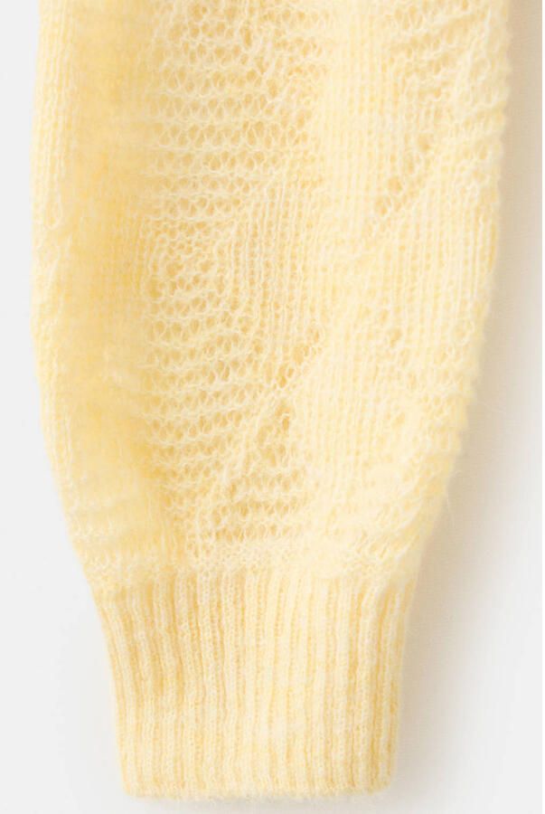 Mango gebreid vest met wol geel - Foto 3