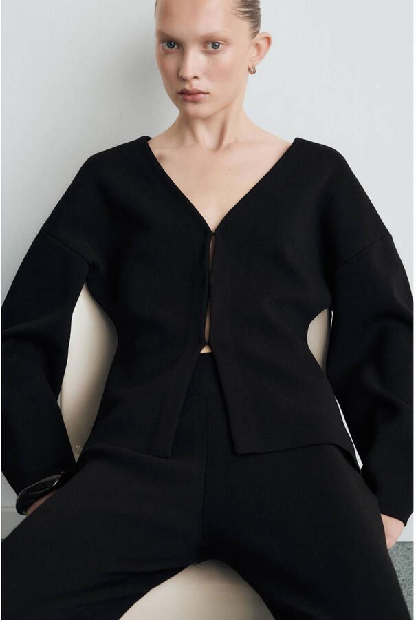 Mango gebreid vest zwart