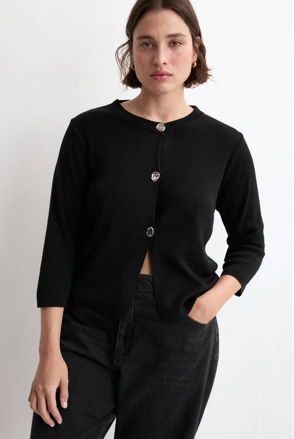 Mango gebreid vest zwart