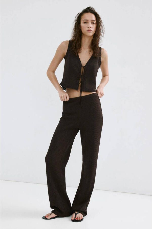 Mango gebreide gilet bruin - Foto 3