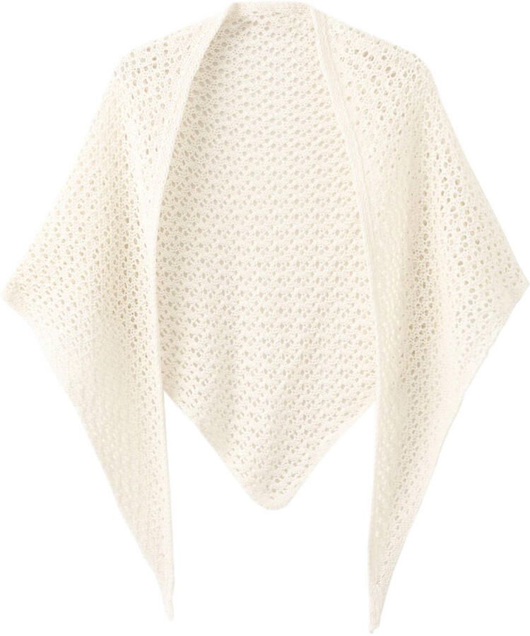 Mango gebreide poncho ecru