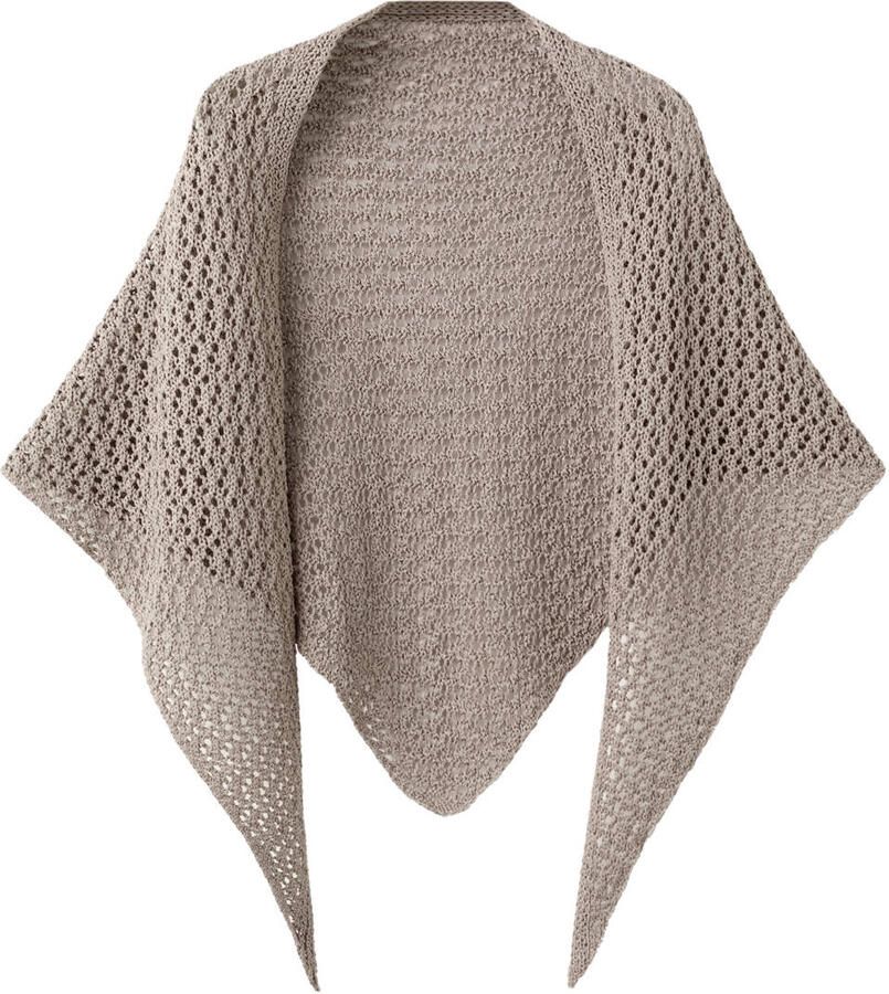 Mango gebreide poncho taupe