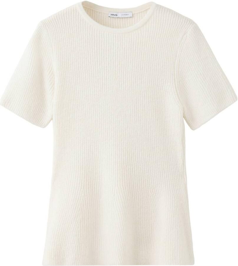 Mango gebreide top met peplum ecru