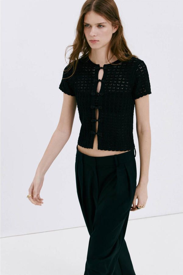 Mango gebreide top zwart - Foto 2