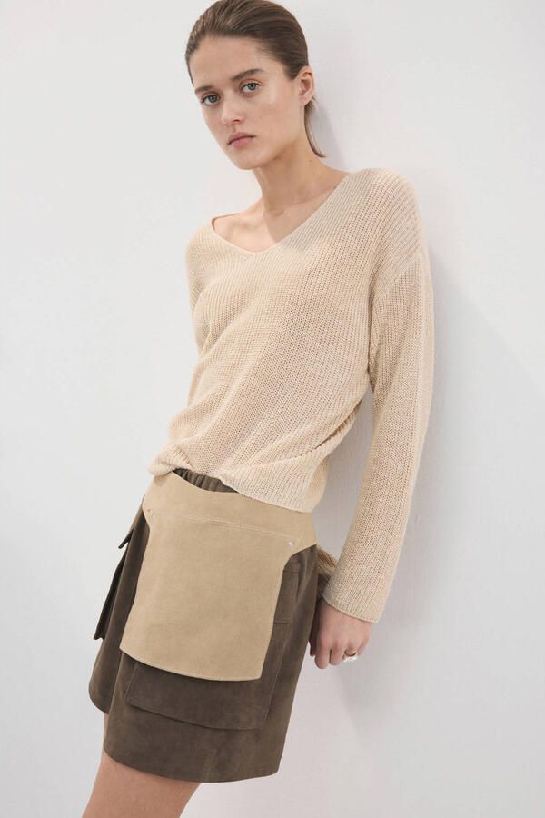 Mango gebreide trui beige