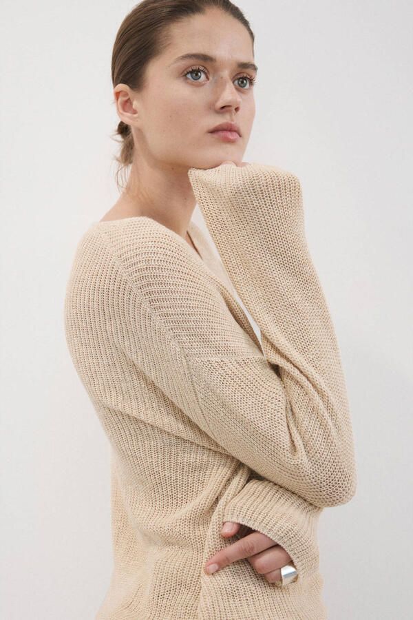 Mango gebreide trui beige - Foto 3