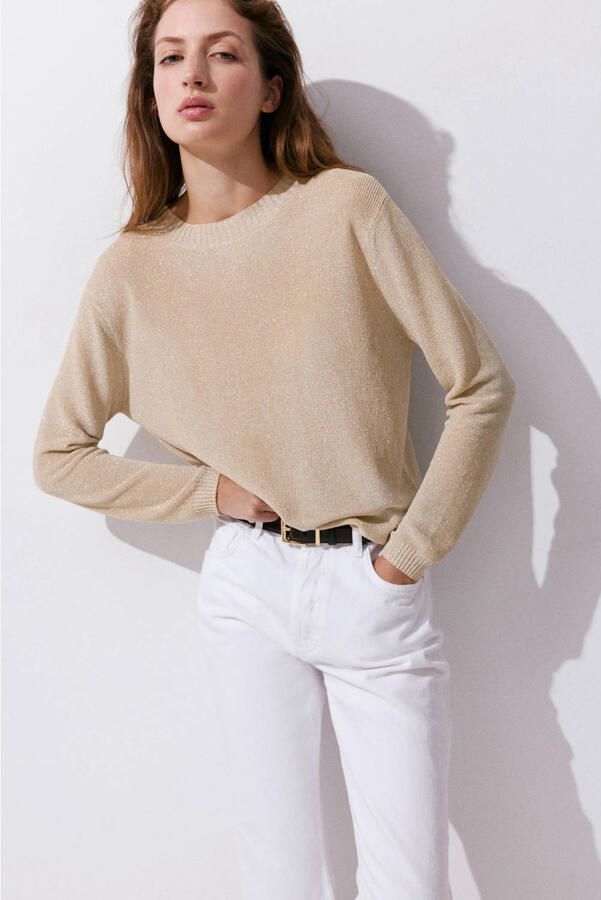Mango gebreide trui beige