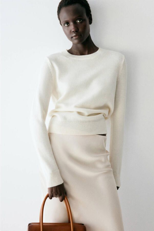 Mango gebreide trui beige