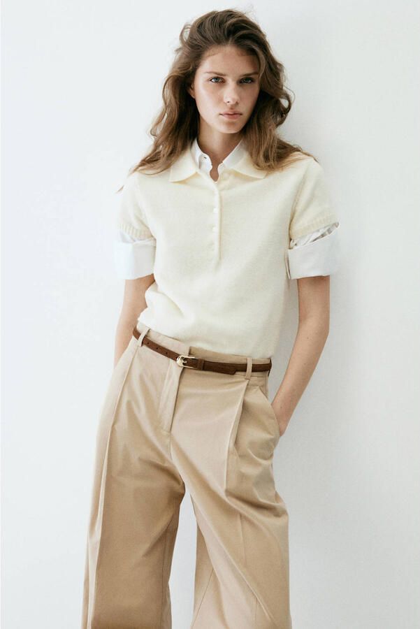 Mango gebreide trui beige