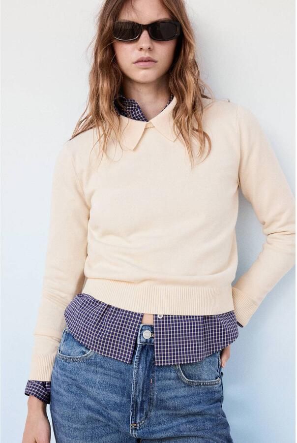 Mango gebreide trui beige