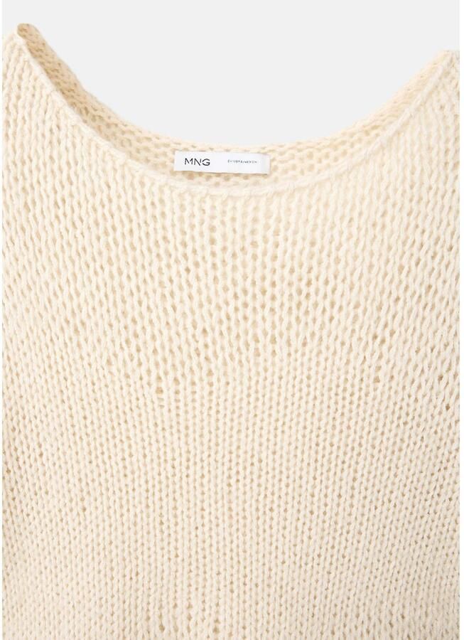 Mango gebreide trui met peplum beige - Foto 2