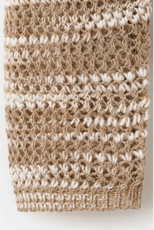 Mango gebreide trui met print beige - Foto 3