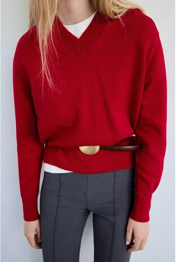Mango gebreide trui rood
