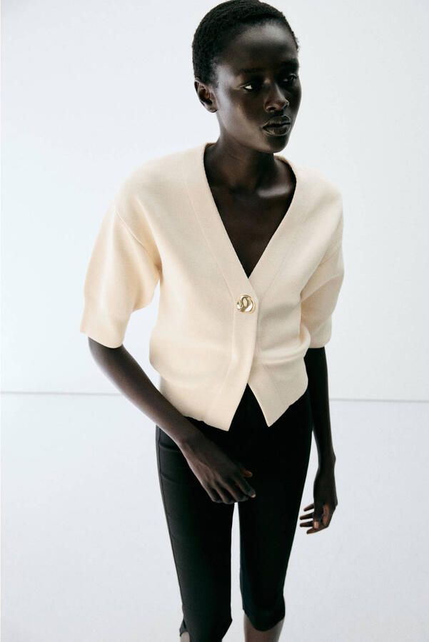 Mango gebreide vest beige