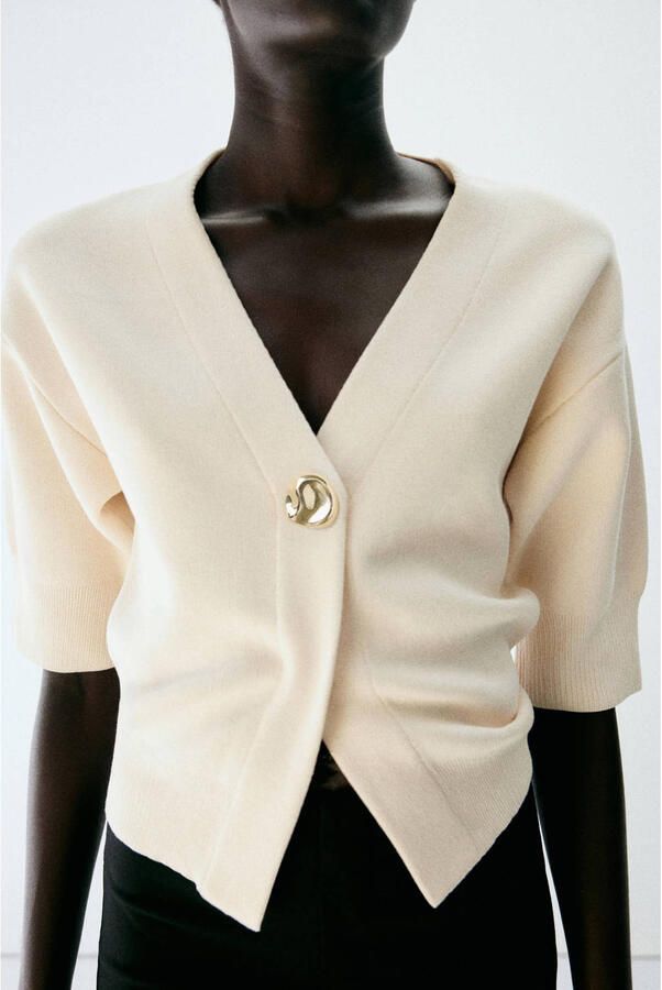 Mango gebreide vest beige - Foto 3