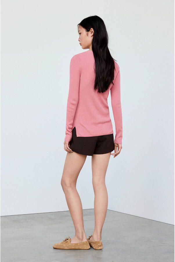 Mango gebreid vest roze - Foto 3