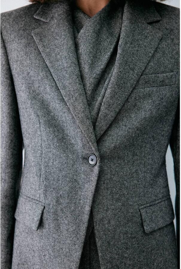 Mango Gemêleerd wollen blazer- grijs - Foto 2