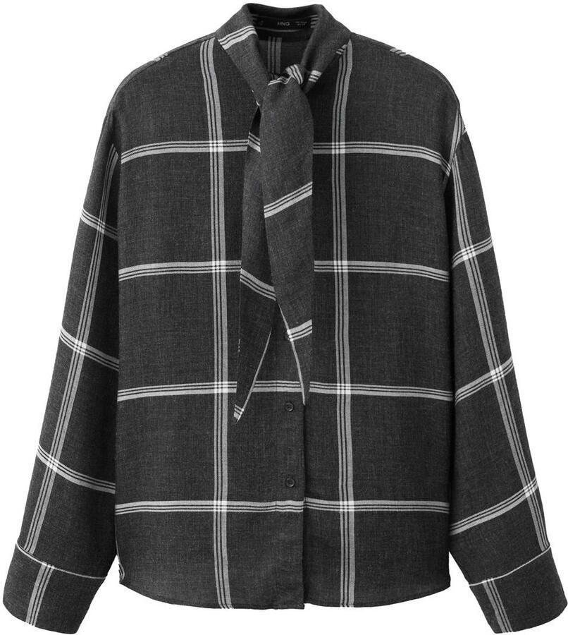 Mango geruit blouse zwart - Foto 3