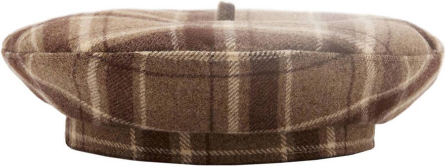 Mango geruite baret bruin