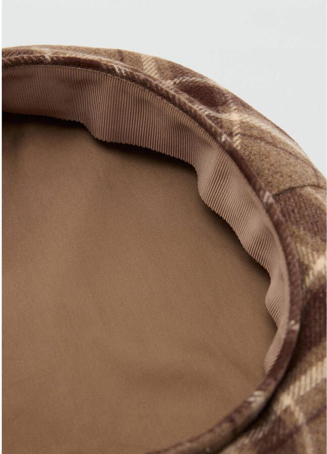 Mango geruite baret bruin - Foto 2