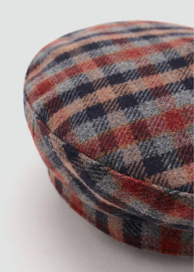 Mango geruite baret donkerblauw - Foto 3