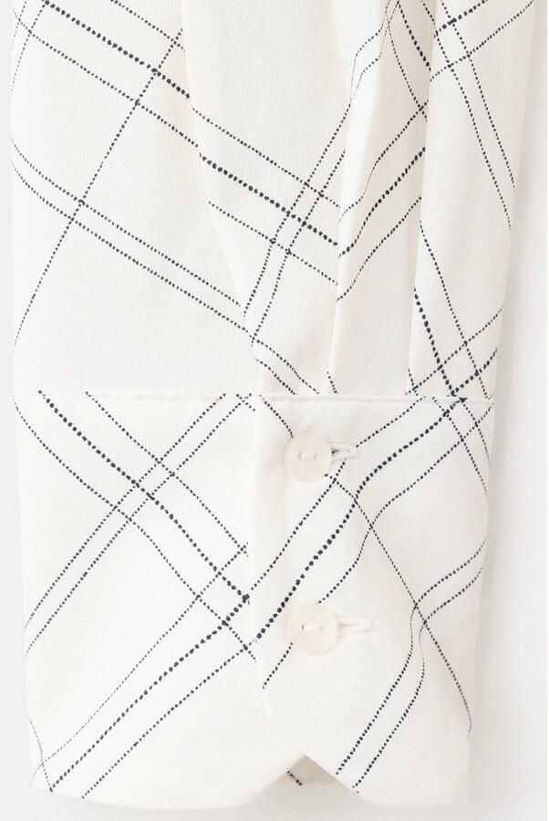 Mango geruite blouse ecru - Foto 3