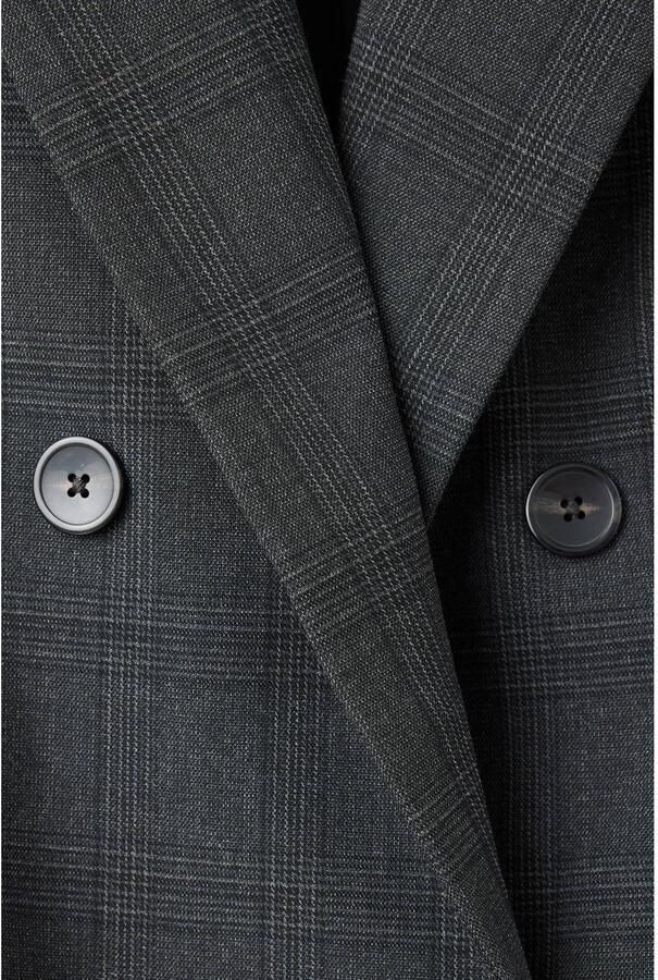 Mango geruite double breasted blazer antraciet - Foto 2