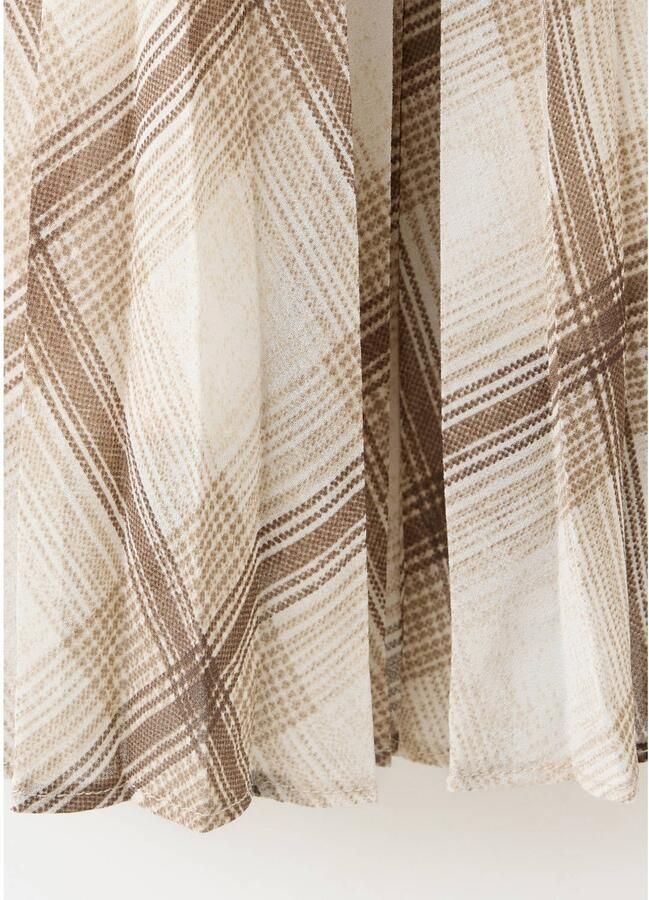 Mango geruite midi rok beige bruin - Foto 3