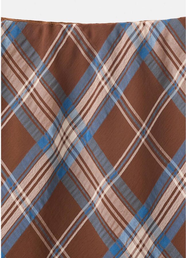 Mango geruite midi rok bruin - Foto 2
