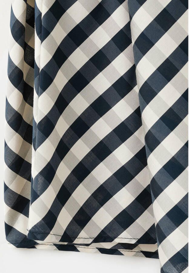 Mango geruite midi rok donkerblauw - Foto 2