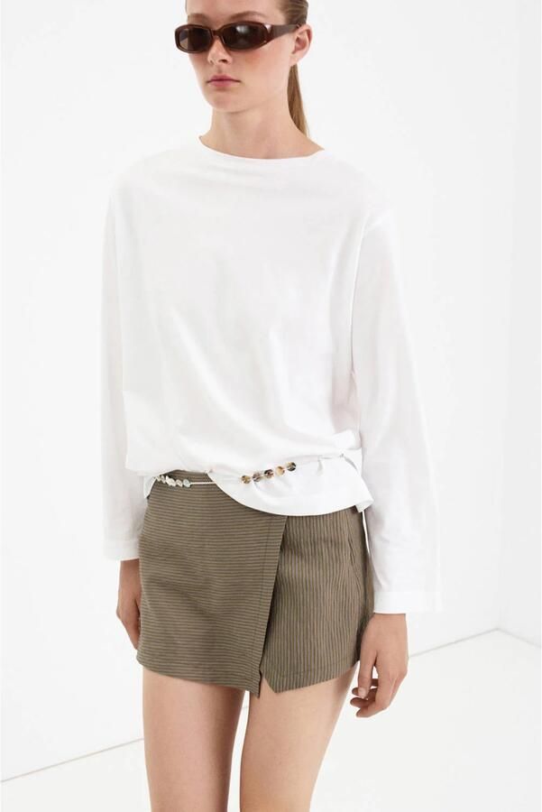 Mango geruite skort groen