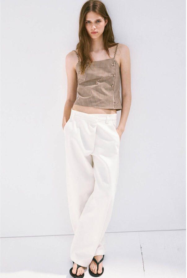 Mango geruite top bruin - Foto 3