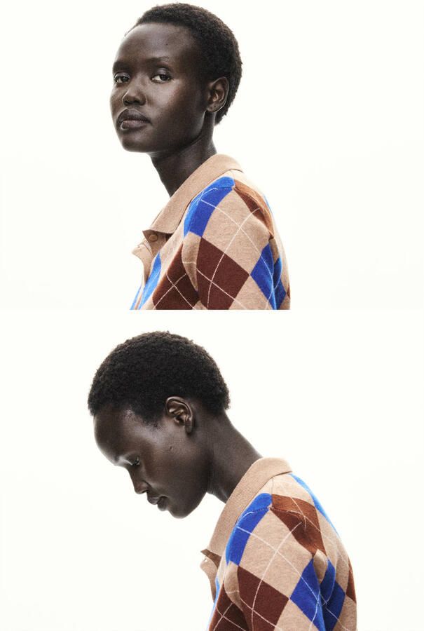 Mango geruite top bruin blauw - Foto 3