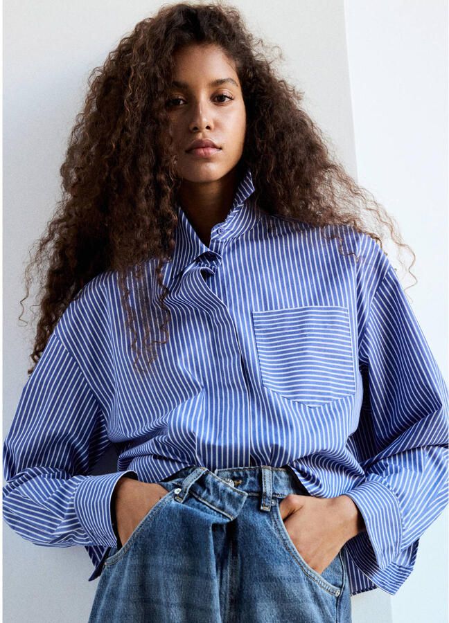 Mango gestreepte blouse blauw - Foto 2