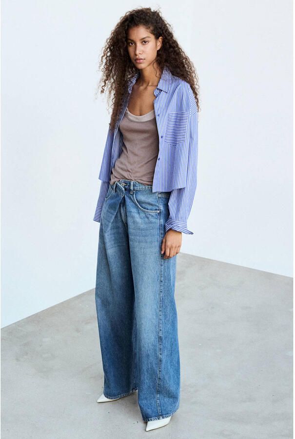 Mango gestreepte blouse blauw - Foto 3