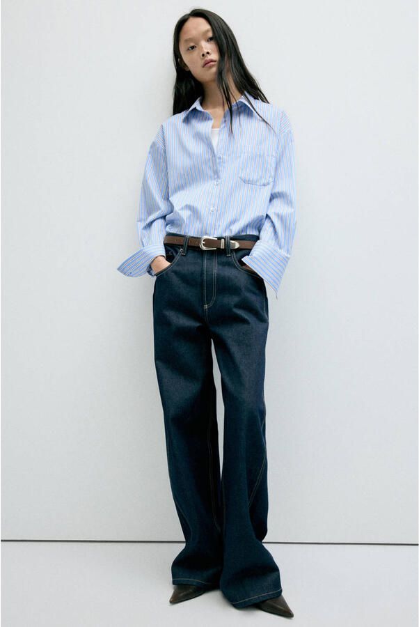 Mango gestreepte blouse blauw - Foto 3