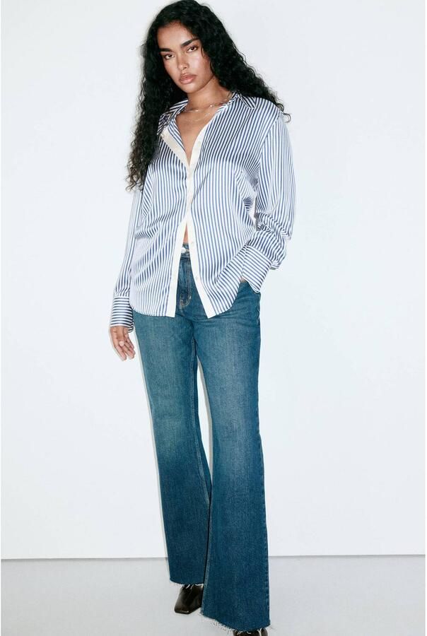 Mango gestreepte blouse blauw wit - Foto 3